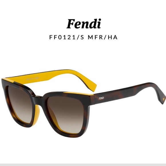Fendi rectangular Havana sunglasses